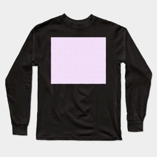 Lavender Purple White Geometric Squares Long Sleeve T-Shirt